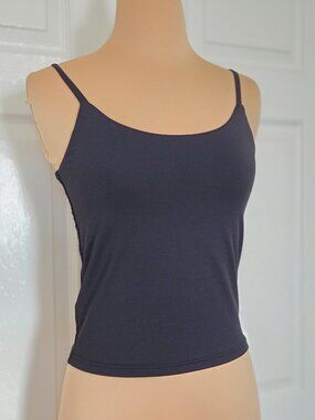 Black/Navy Women's Tank Top - Classic Spaghetti Strap